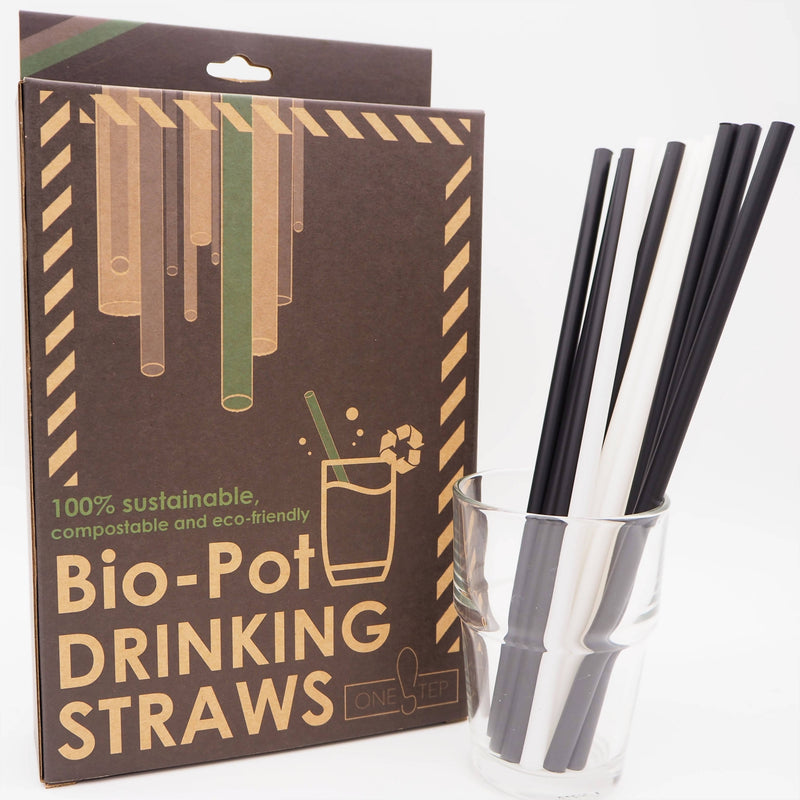 【綠行俠 Eco-Greenergy】OneSTEP 生物薯粉可降解飲管 (105支/盒) Biodegradable Straws